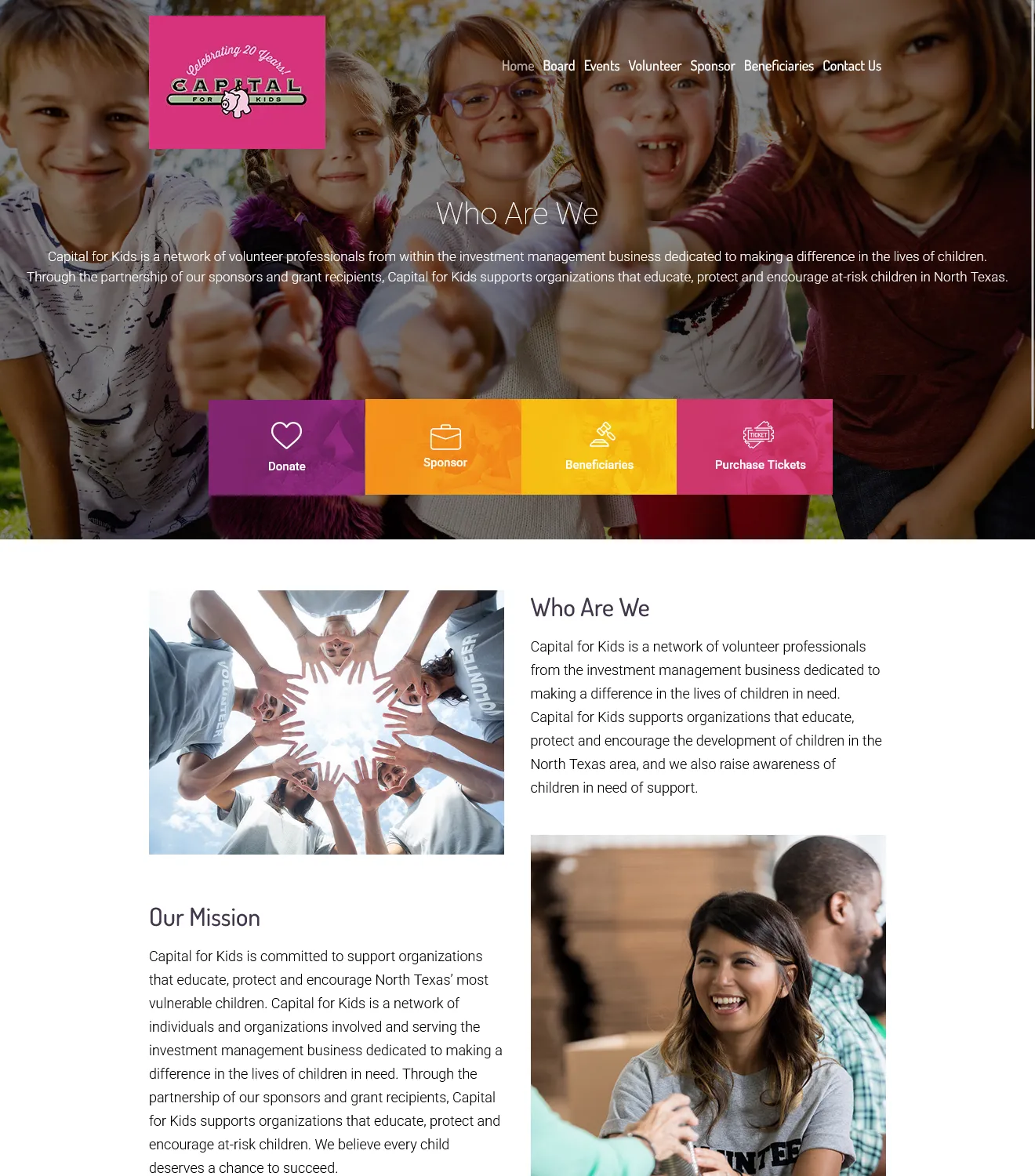 Capital For Kids - Children's Nonprofit Website - Image 1