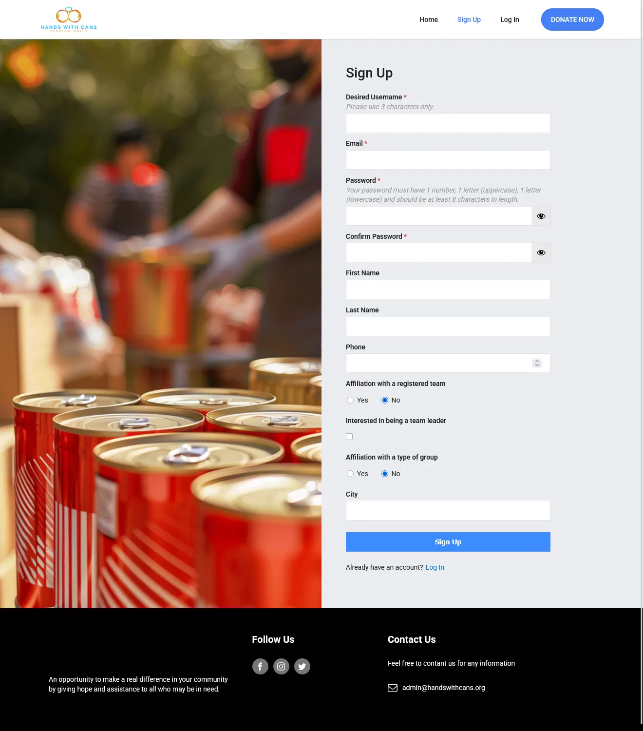 Hands With Cans - Charity Application - Image 3