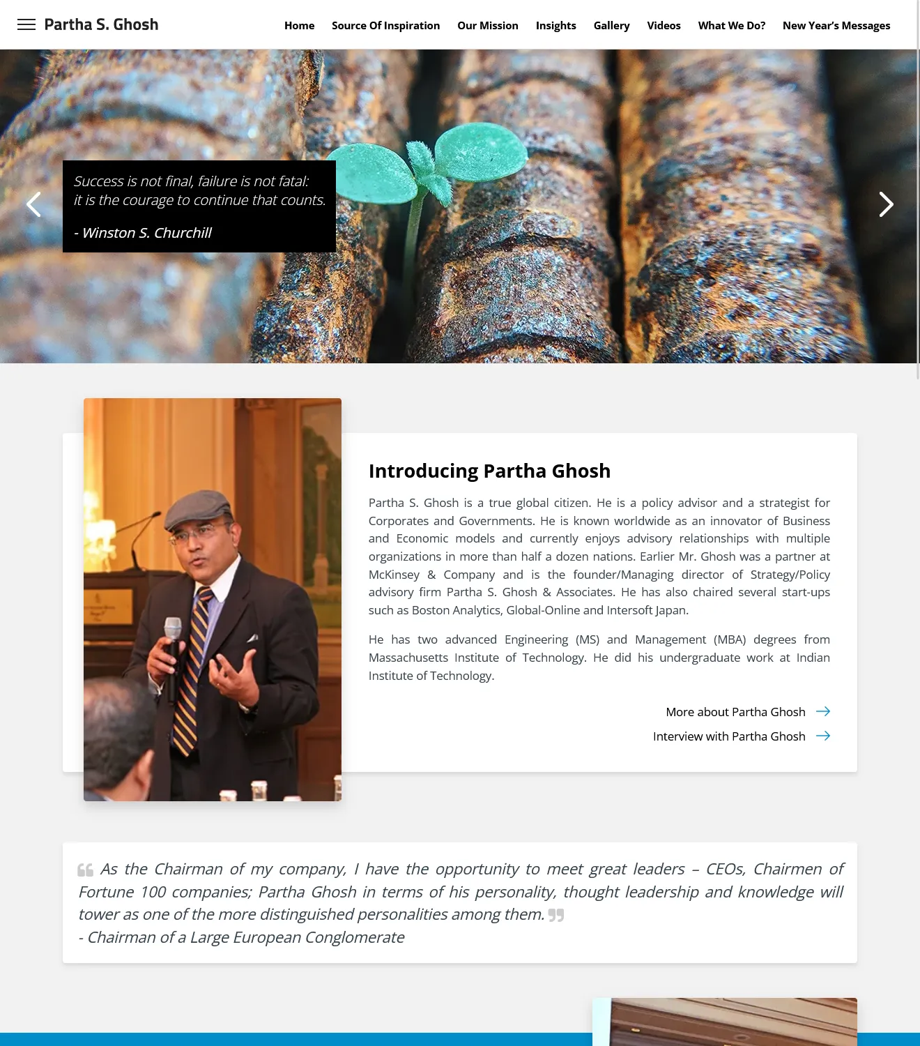 Dr. Partha Ghosh - Business Strategy Portfolio Website - Image 1