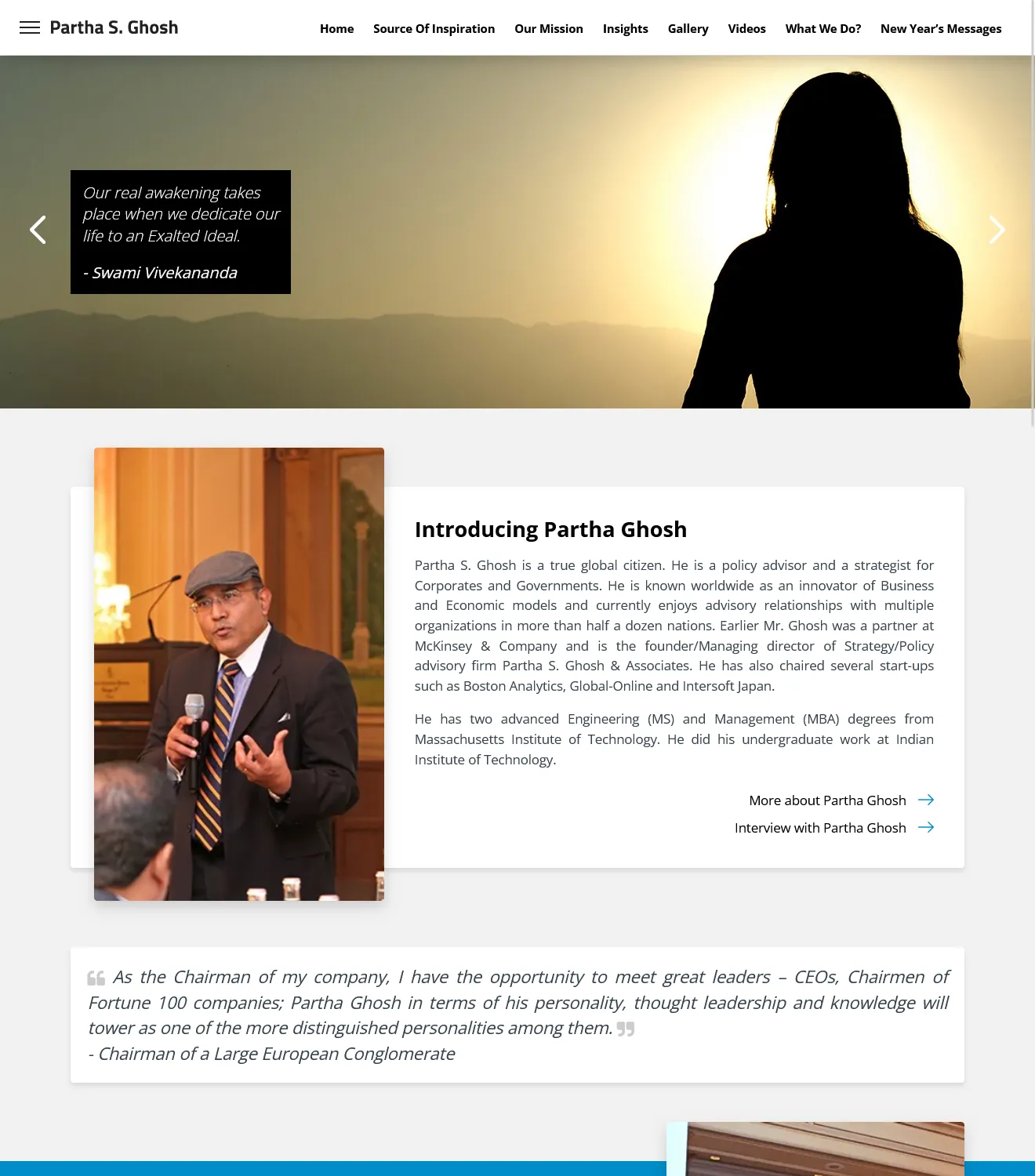 Dr. Partha Ghosh - Business Strategy Portfolio Website - Image 2