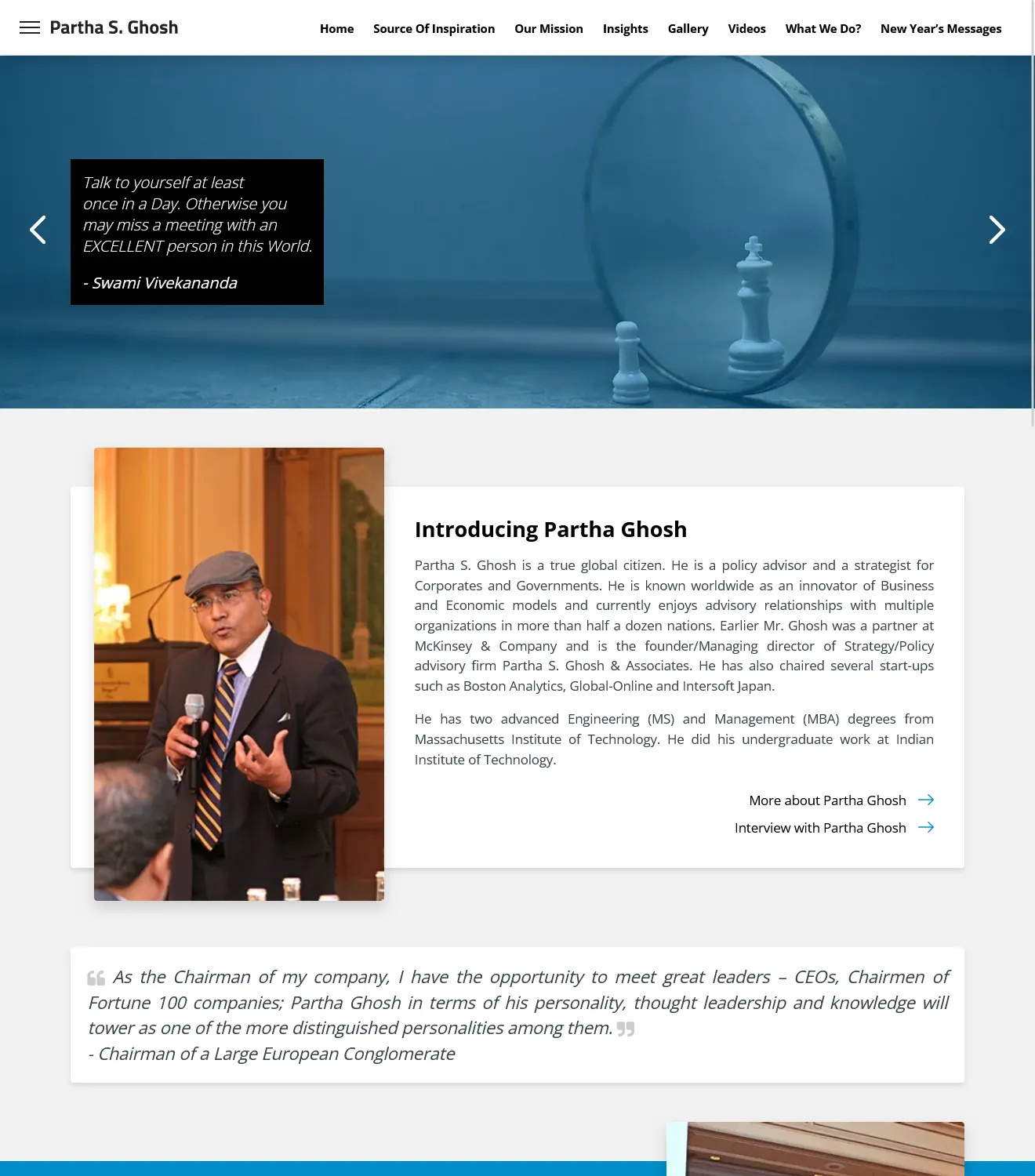 Dr. Partha Ghosh - Business Strategy Portfolio Website - Image 4