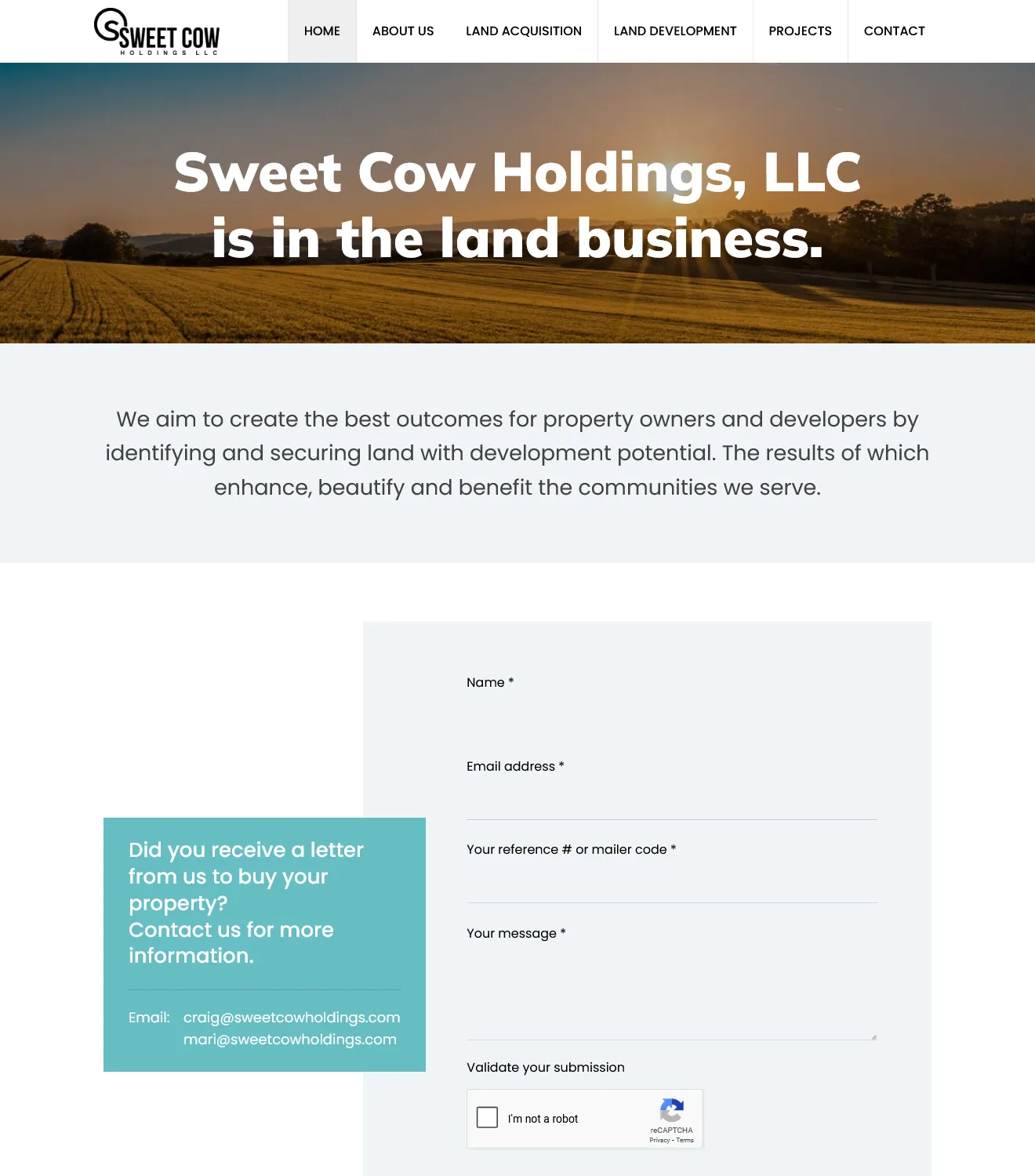 Sweet Cow Holdings - Real Estate Website - Image 1
