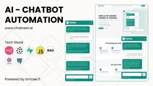 ChatNest AI chatbot interface showing intelligent customer conversations and lead capture